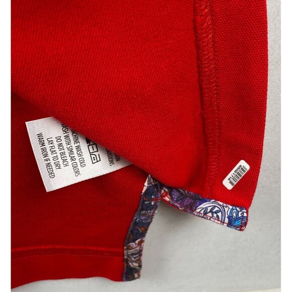Robert Graham Men's Polo Shirt 2XL Red Paisley Placket - Picture 10 of 13